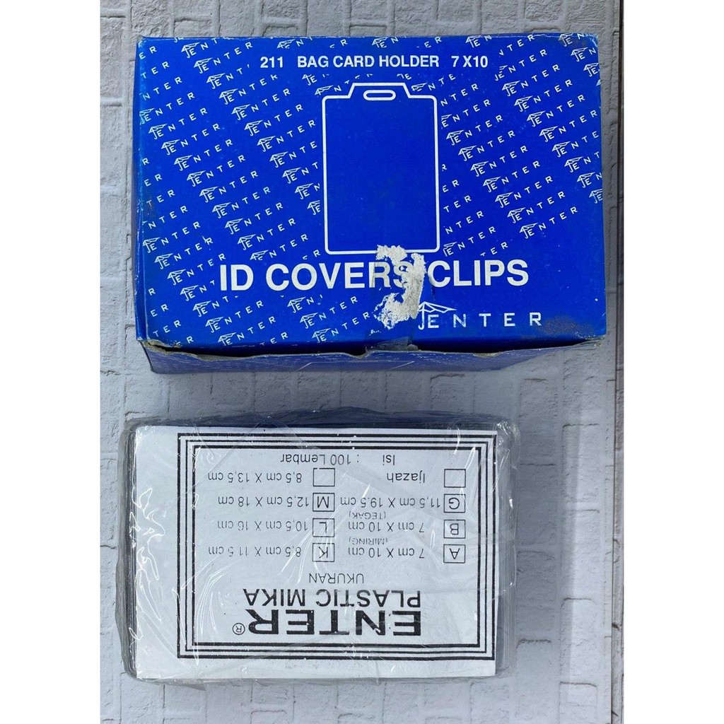 

ID COVERS CLIPS 7*10/ MIKA NAME TAG ISI 100 LEMBAR