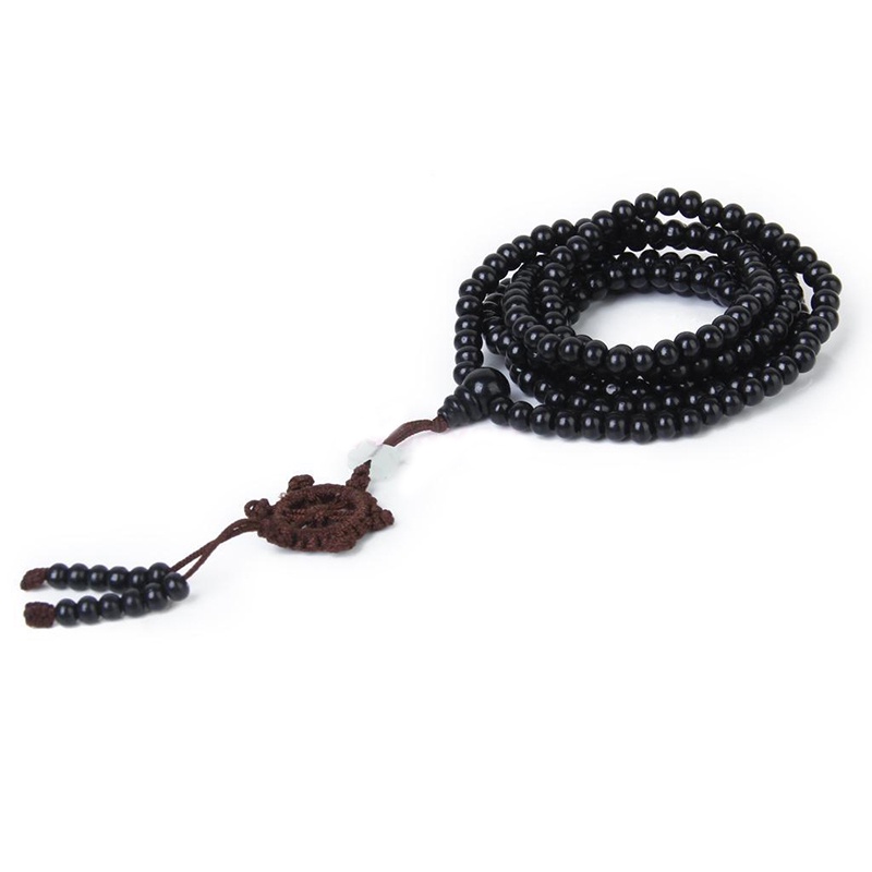 Kalung Doa Buddha Tibet 216 Manikmanik Kayu Cendana Warna Hitam