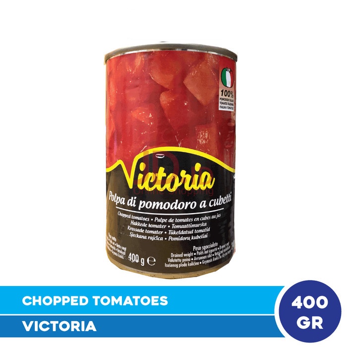 

Victoria Chopped Tomatoes 400 gr - Potongan Tomat dalam Kaleng