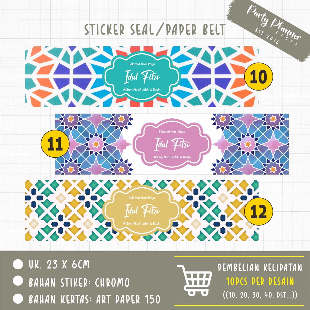 

Stiker segel / sticker seal / paper belt idul fitri lebaran ramadhan / segel hampers idul fitri