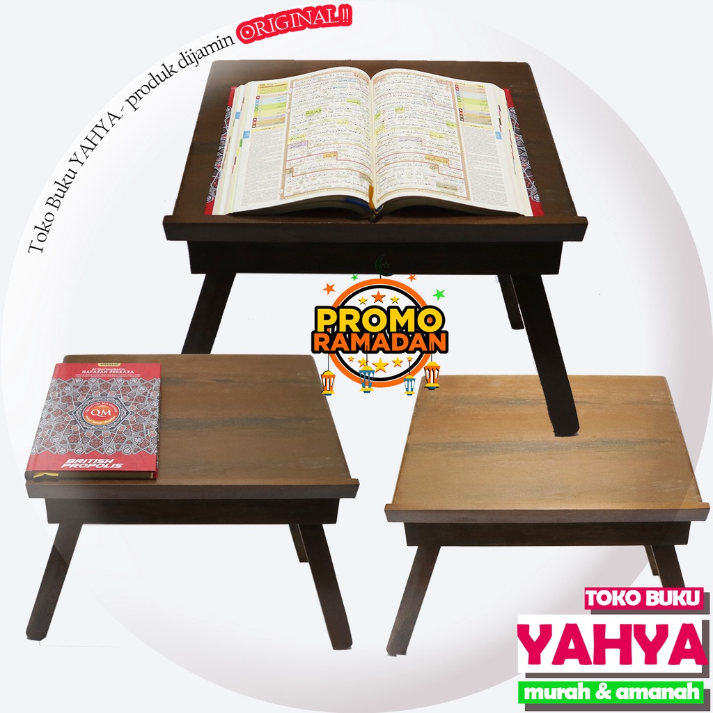 Promo Ramadhan - Rekal Plus Al Quran Rekal Engsel Rekal Papan Miring Meja Lesehan Mengaji untuk Memb