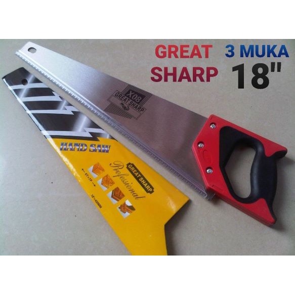 GERGAJI GREAT SHARP 3 MUKA 18INCH