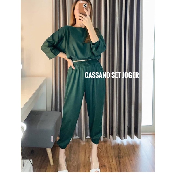 cassano joger / set polos wanita /set joger polos/ piyama wanita / setelan wanita polos /sa COD