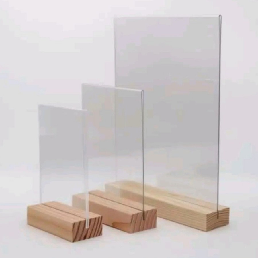 Stand Kayu utk Akrilik acrylic menu standing dudukan custom