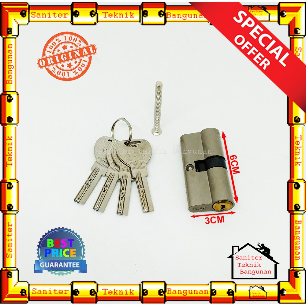 Silinder Kunci Pintu Kecil Besar Brass Heart Cylinder VPR