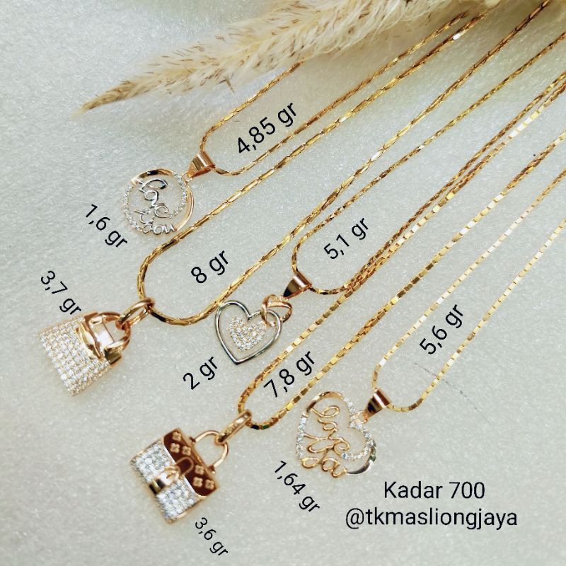 Kalung wanita dan Liontin tas Emas Kadar 700)16k