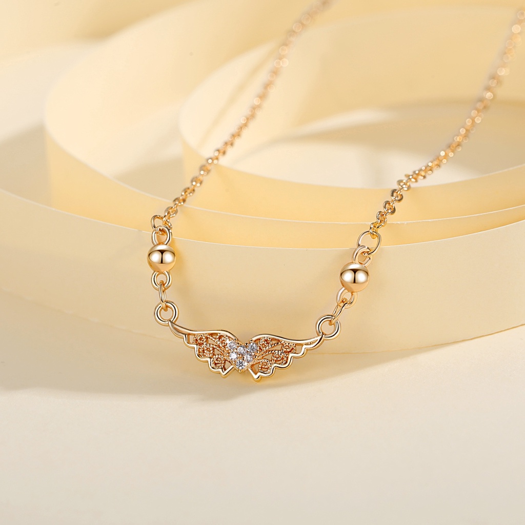Y505【COD】Kalung Rantai Liontin Sayap Malaikat kalung wanita titanium anti karat  fashion kalung
