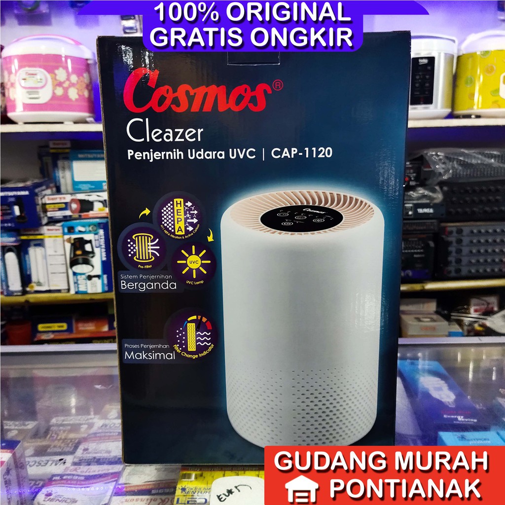 Air Purifier Cosmos PEMBERSIH VIRUS dengan Hepa Filter dan UVC Sistem Penjernihan Ganda CAP-1120