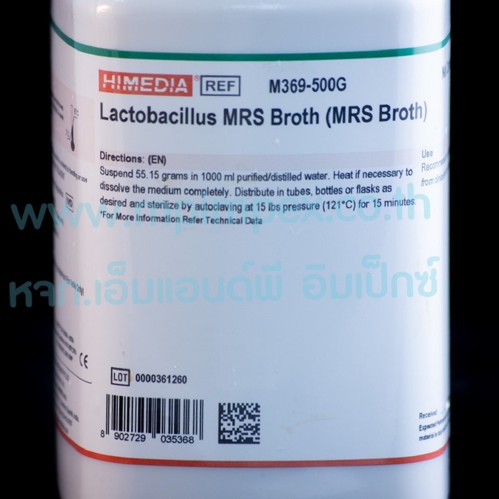 

MRS Broth Himedia M369-500G Media Mikro Lactobacillus MRS Broth 500g