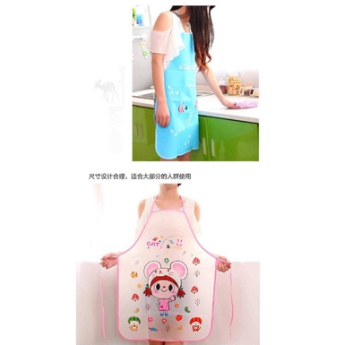 CELEMEK MASAK ANTI AIR APRON WATERPROOF DAN OILPROOF MOTIF KARAKTER CELEMEK DAPUR