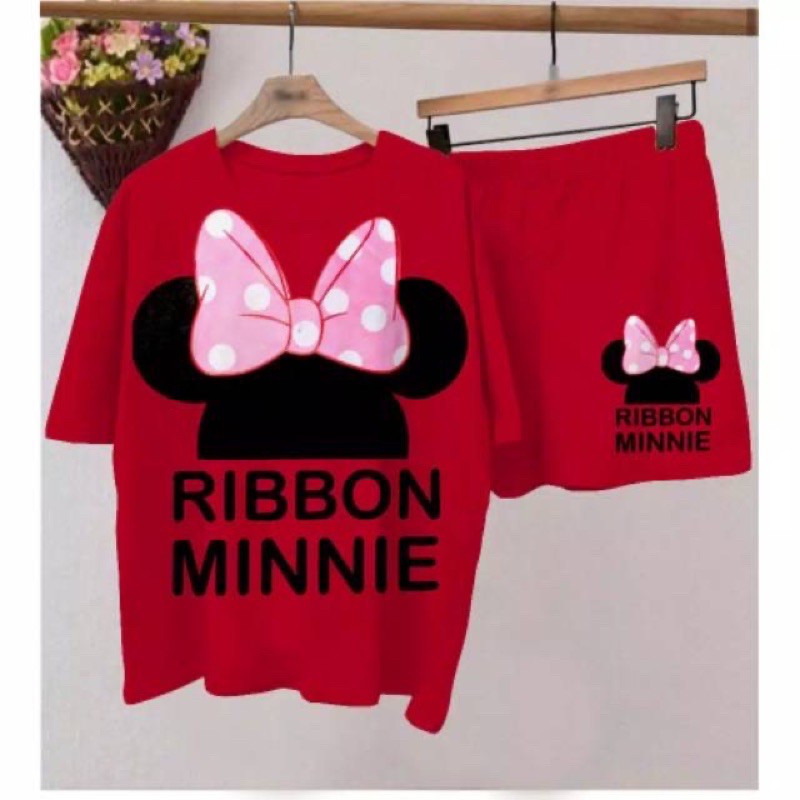 SET SETELAN RIBBON MINNIE / SETELAN RIBBON KAOS + CELANA / SETELAN MICKEY SET MICKEY RIBBON