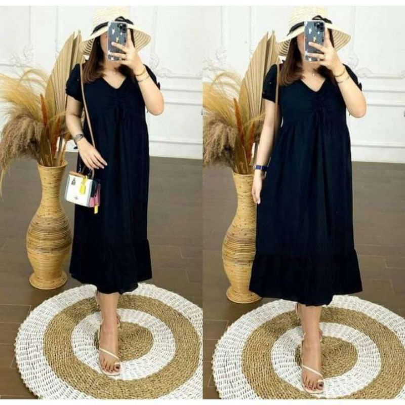 Daster Rayon Elsa Polos Lengan Pendek