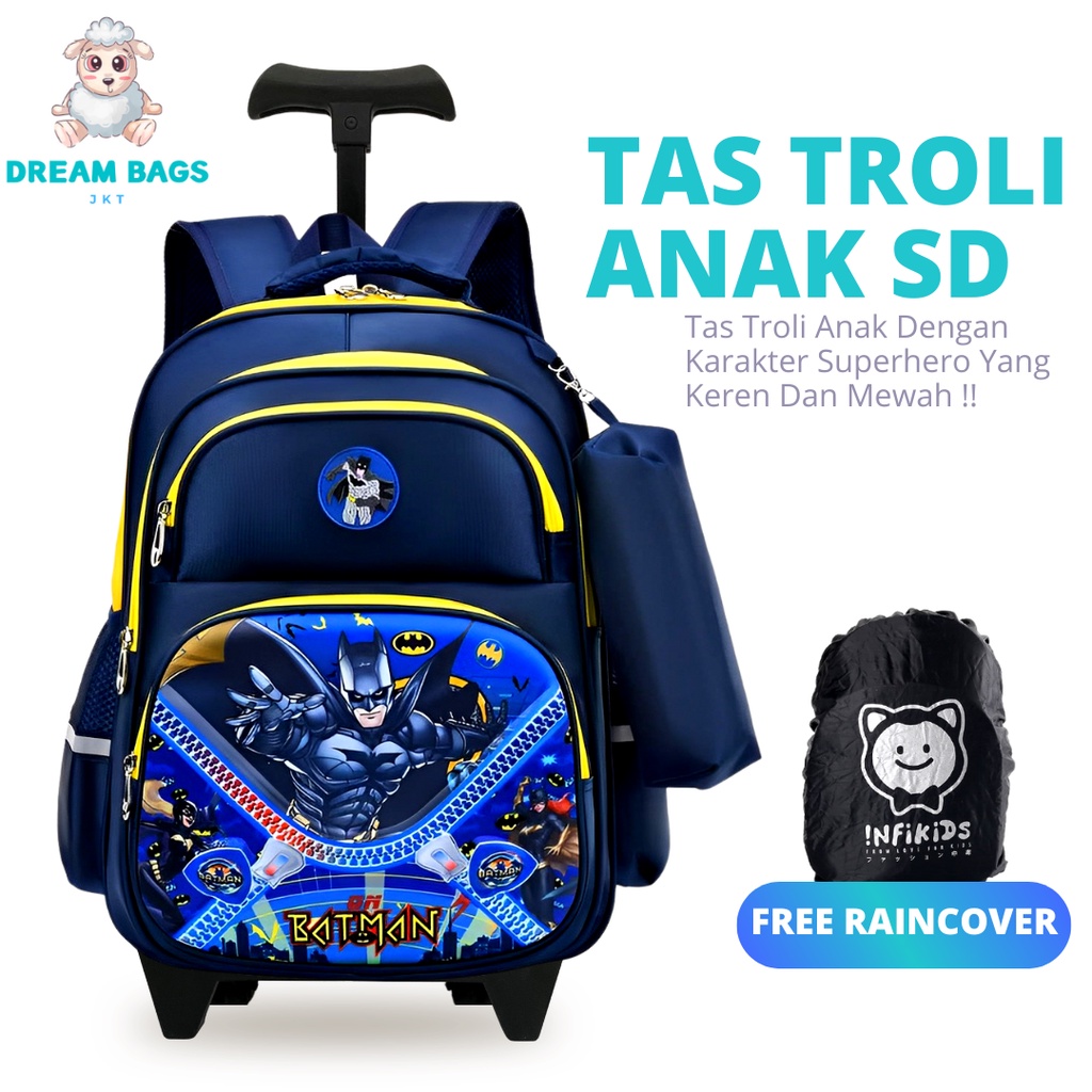 Tas Troli Anak Laki Laki Sekolah SD Karakter Import DB-638