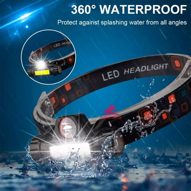 Senter Kepala LED Cas XPE Super Terang Murah Headlamp COB Senter Wajib Punya