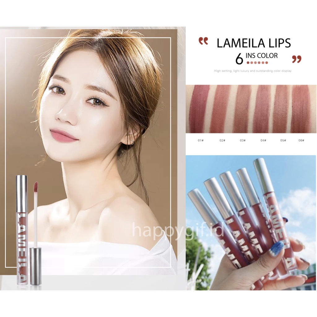 LAMEILA Matte Lipstick Liquid Korean Lipstik Lip Cream Lip Gloss Waterproof Lip Glaze Korean LA055 2028