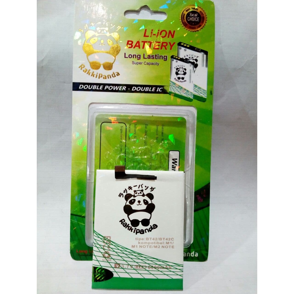BATRE BATERAI BATTERY RAKKIPANDA BT42 MEIZU M1/M1 NOTE/ M2 NOTE MEIZU DOUBLE POWER