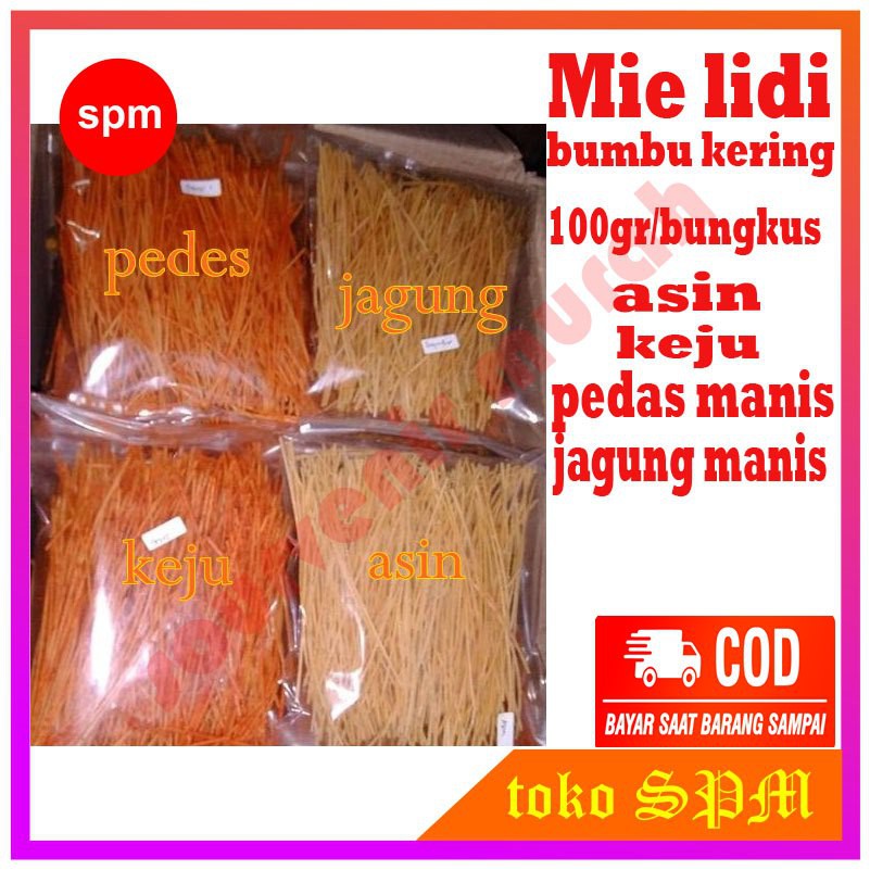 

Cemilan jadul, Mie lidi bumbu kering, mie lidi goreng