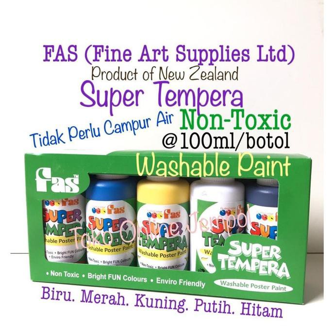 

Ready Stok! Washable Finger Paint 5 Warna Cat Non Toxic Fas Super Tempera Atk942Fs Terpercaya