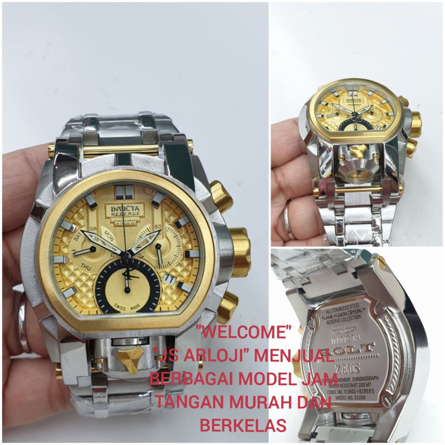 Big Sale JAM TANGAN PRIA INVICTA BOLT ZEUS DUAL TIME CHRONOGRAPH PREMIUM GRADE  Garansi 1th
