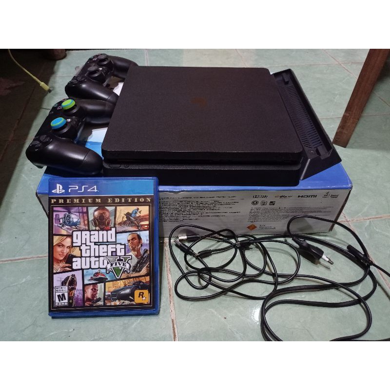 ps4 slim 500gb + kaset gta5 2stik