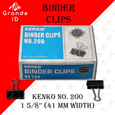 

BINDER CLIPS KENKO NO 200 41 MM 1 5/8 INCH