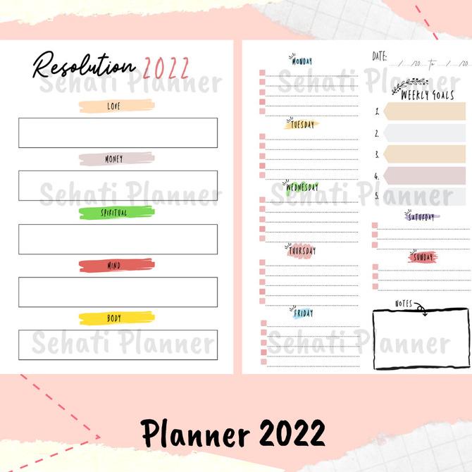 

Planner 2022 Yearly Journal Set A5 & B5 Kertas Binder Loose Leaf Star Seller Termurah