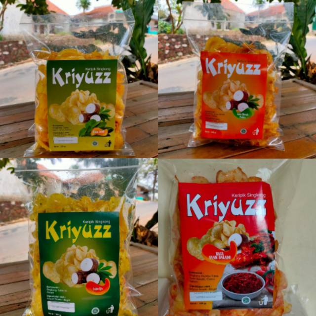 

Kriyuzz berat 250 gr banyak varian rasa nya ada rasa: 1. Cabe ijo 2. Original 3. Daun jeruk 4. Bbq