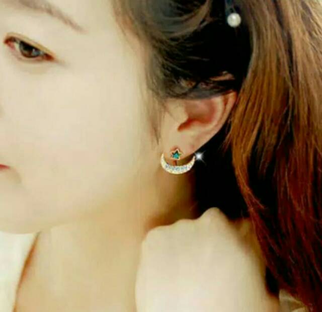 Anting Wanita fashion bulan bintang cantik korea style