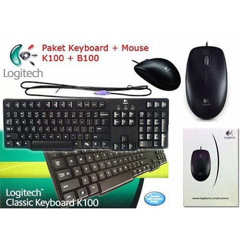 Logitech Keyboard K100 + Mouse B100