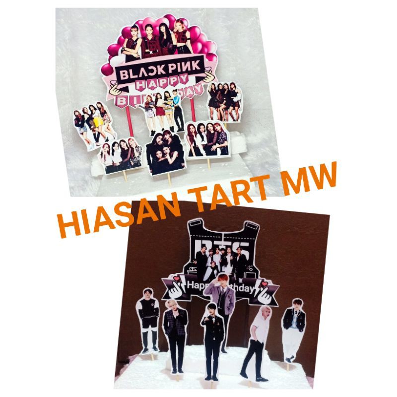Topper Cake Ultah K POP Idol / Topper BTS Blackpink / Hiasan Kue Ultah