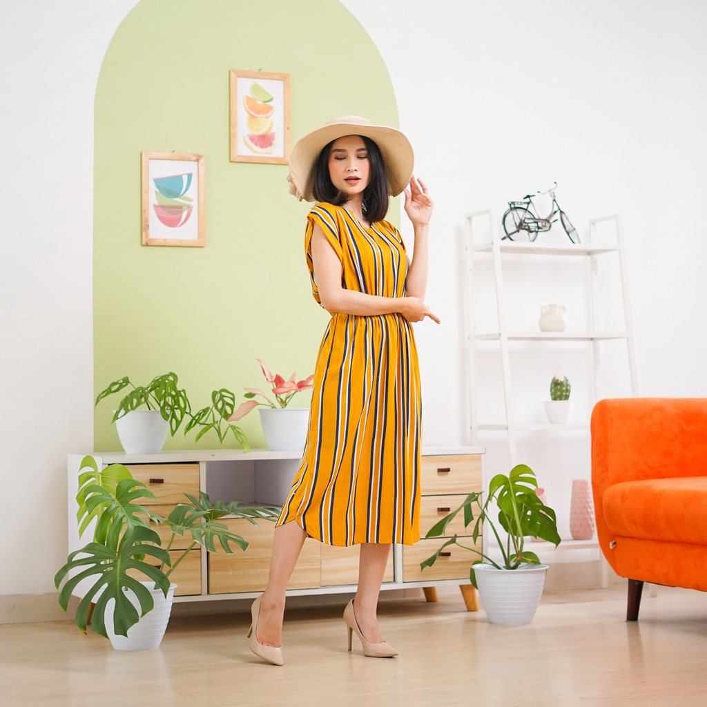 Daster Manohara Non Busui Motif Kekinian-Mano Salur Kuning