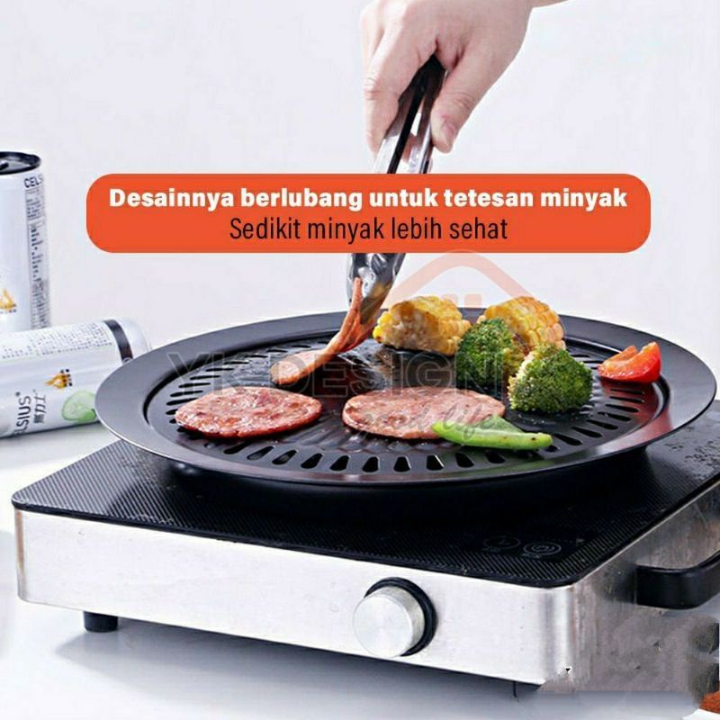 BBQ , ULTRA GRILL PAN  , Round grill, Panggangan  grill BBQ, BBQ pemanggang 32 cm