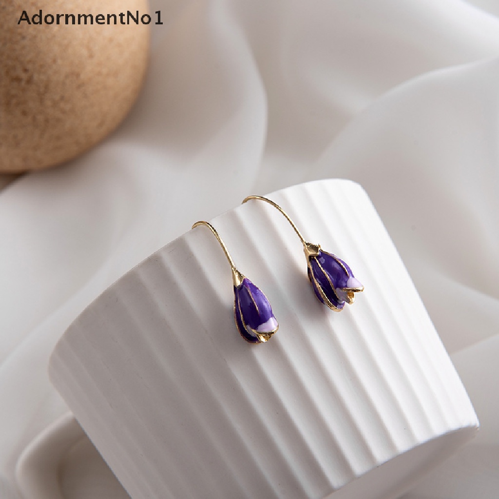 (AdornmentNo1) Anting Tusuk Gantung Desain Bunga Tulip Gaya Retro / Perancis Untuk Wanita