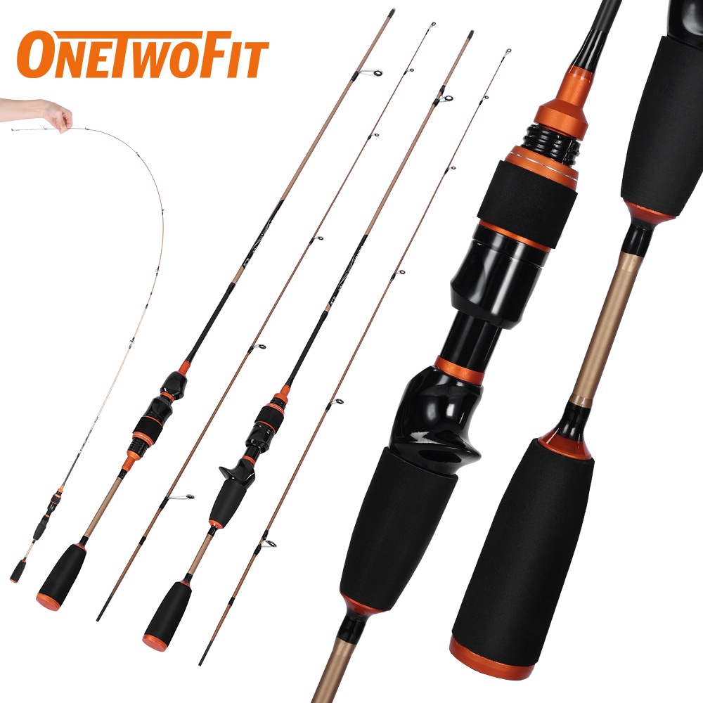 OneTwoFit Spinning/Casting Fishing Rod Fiber Carbon 2 Bagian 1.8M Fishing Tackle Outdoor Fishing
