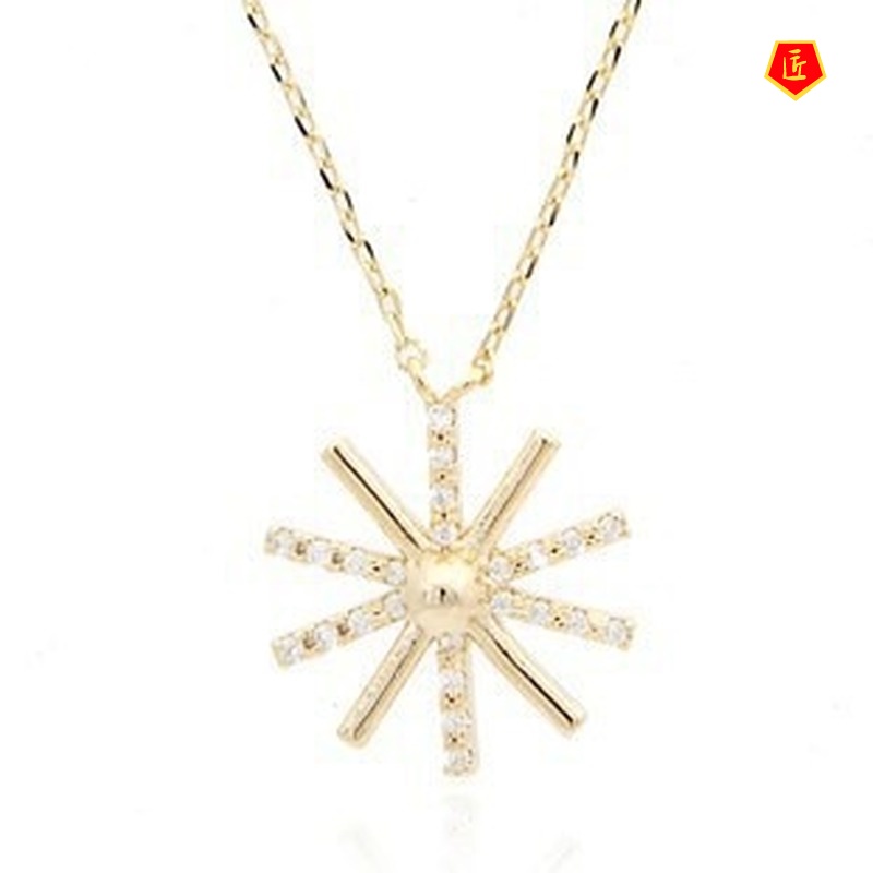 [Ready Stock]Sun Flower Necklace Female Pendant Japanese and Korean Simple Sweet Fashion