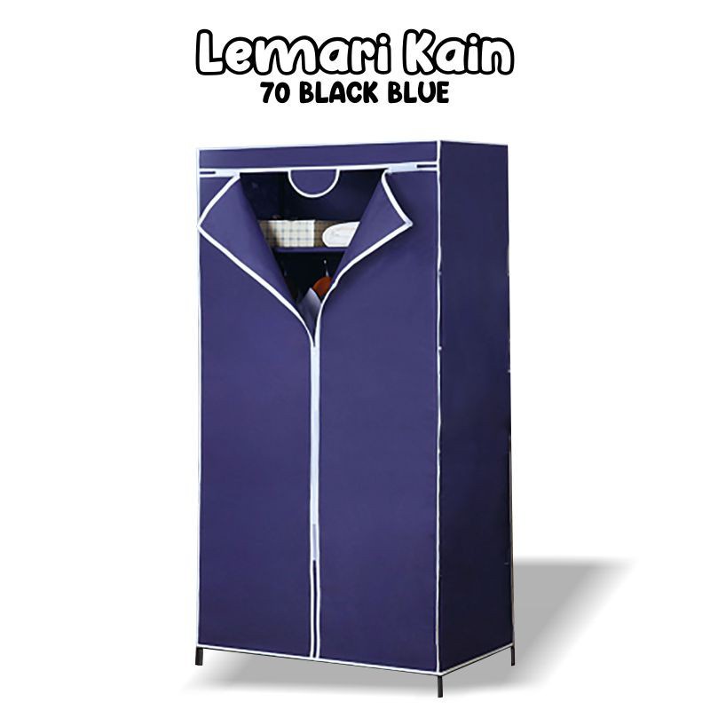 Lemari Pakaian Kain 2 Sisi  Lemari Portable Lemari Serbaguna Lemari Kain Resleting Lemari 70 Pakaian Minimalis GOSHOP88