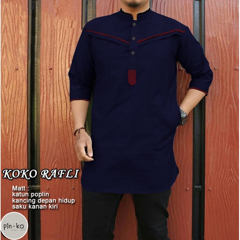 PIK - Koko Kurta Rafli Jumbo -  M, L, XL, XXL, 3XL / Koko Pria/ Baju Muslim Pria Jumbo/ Koko Kurta