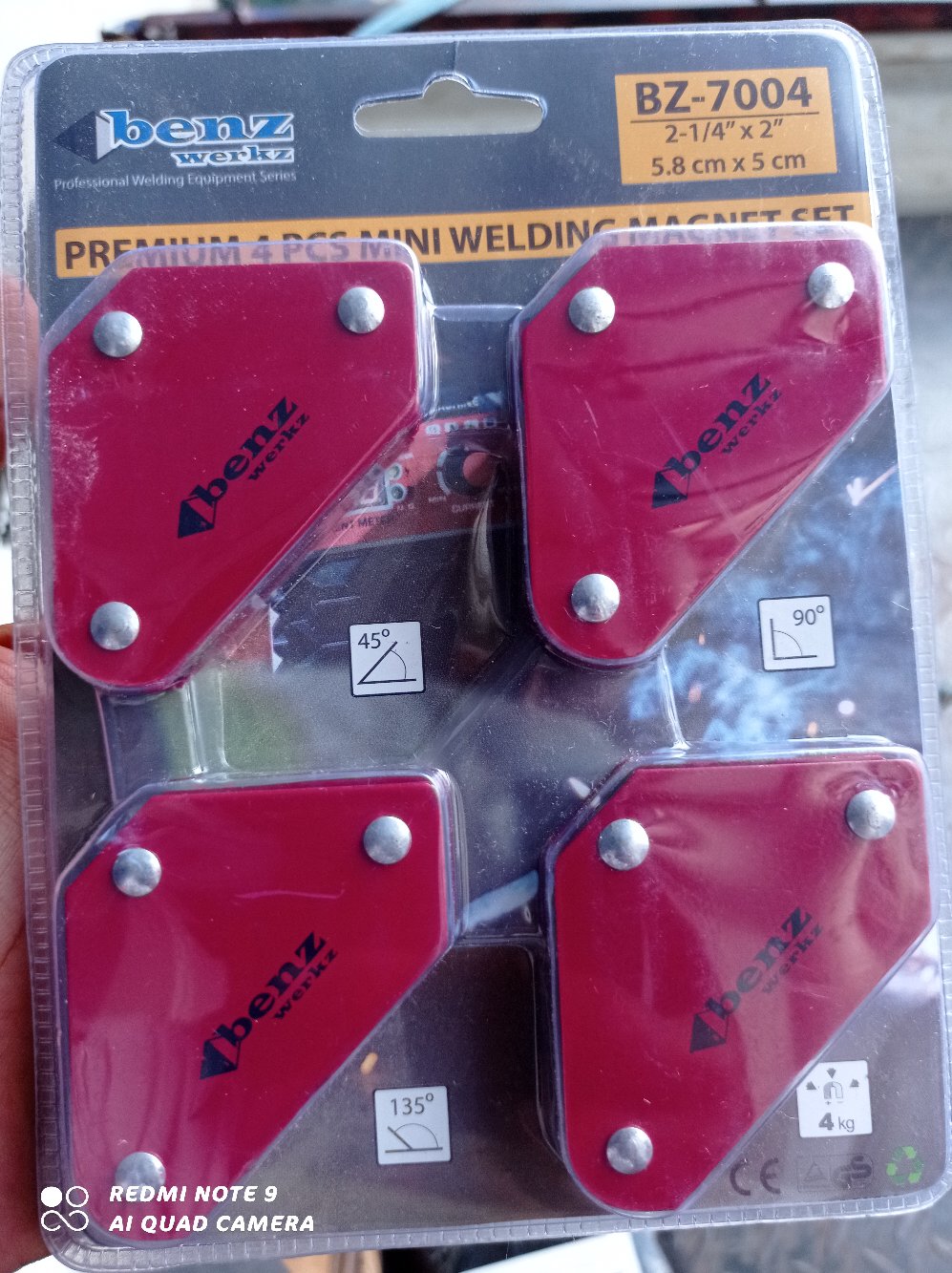 Benz Siku Magnet 2 Inch Magnetic Welding Holder Siku Magnet Las Set 4 Pcs Bz-7004 Perkakas Tukang