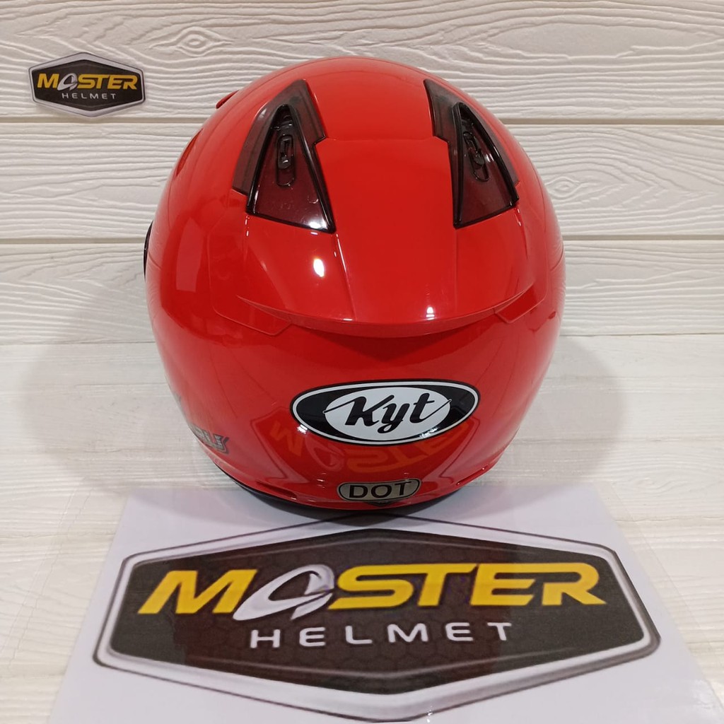 HELM HALF FACE  DJ MARU  DJMARU SOLID FIRE RED HELM KYT SOLID-3