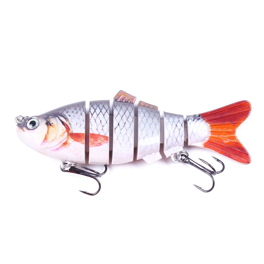 HENGJIA 1Buah 10cm/18g Minnow Umpan Pancing Jointed 6 Segments Crankbait Wobbler Fishing Lure Ikan