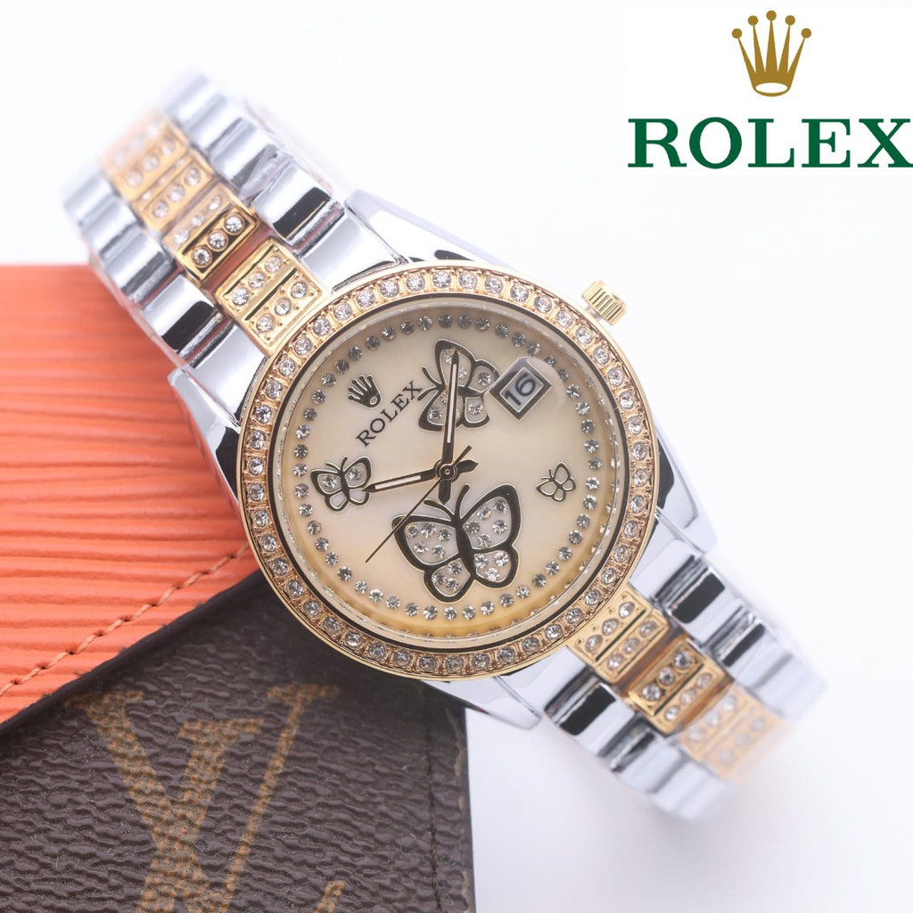 Jam Tangan Wanita Rolex Kupu Butterfly Rantai / jam tangan wanita fashion