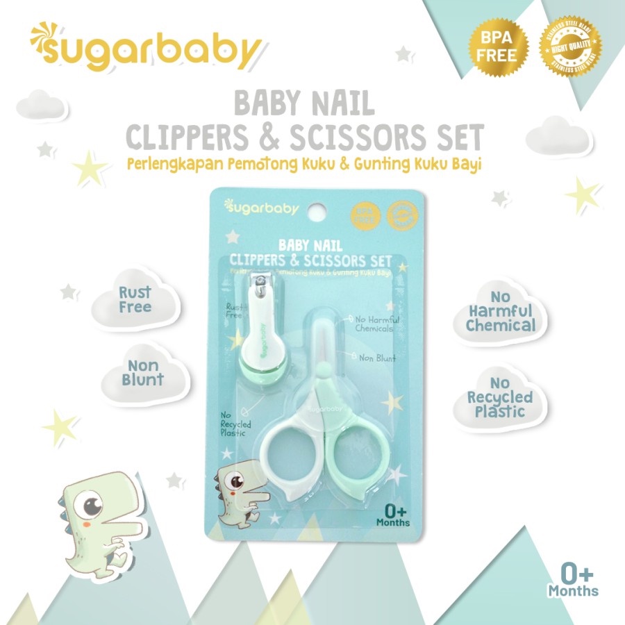 Sugar Baby 2in1 Baby Nail Clippers &amp; Scissors Set (Pemotong &amp; Gunting Kuku)