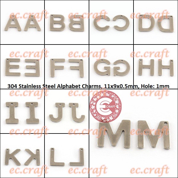 (HURUF A-Z ) STAINLESS STEEL INITIAL CHARM GELANG NAMA
