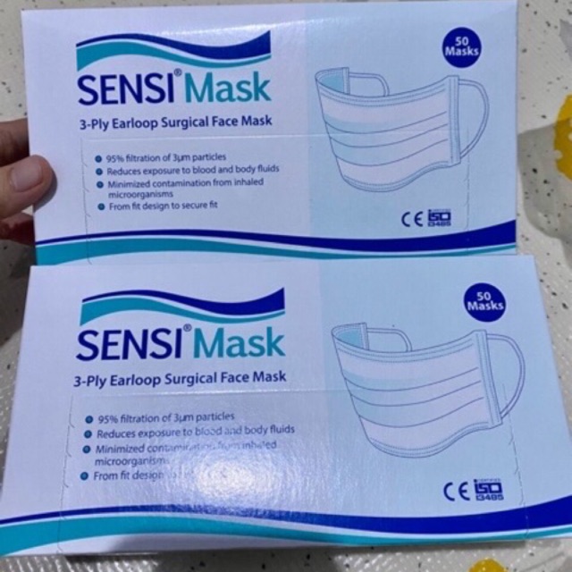 masker - sensi - masker 3ply tali cantol telinga [50 maskers per box]