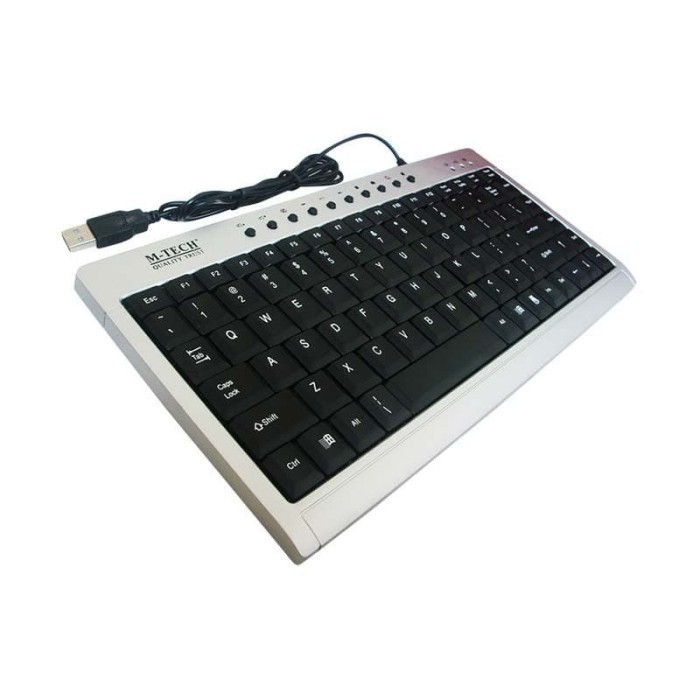 KEYBOARD M-TECH WIRED USB 2.0 MULTIMEDIA MINI MEMBRANE TKL SLIM FOR OFFICE GAMING MTK-01 - KEYPAD MTECH MTK01