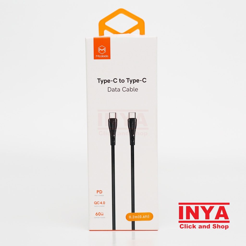 MCDODO CA-764 Type C to Type C Data Cable 0.2m - 3A Quick Charging - Kabel Data