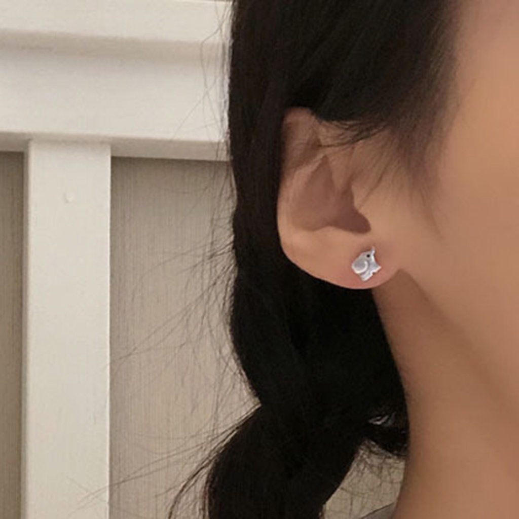 Hu Hu Hu Hu Hu Alat Bantu Pasang Kacamata♡ 1 Pasang Anting Stud Bentuk Gajah Untuk Wanita