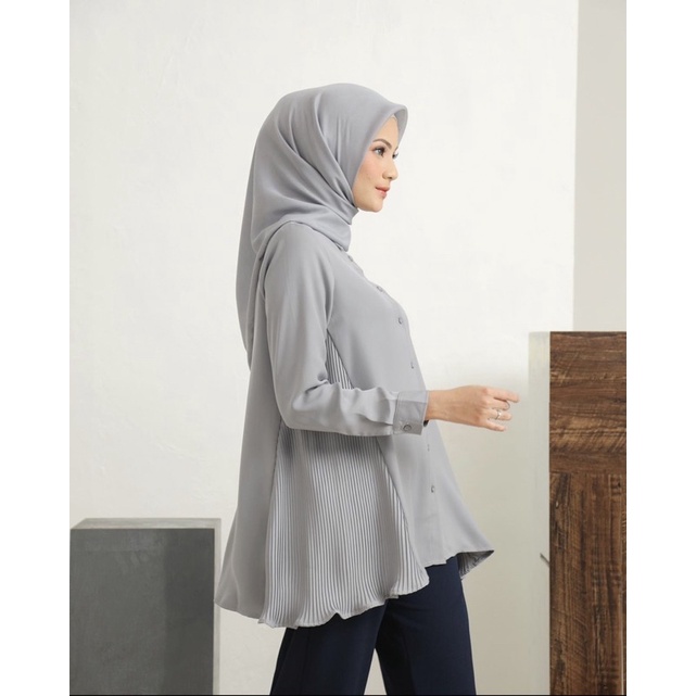 Siap Kirim Sophia Blouse by Heaven Light Size XL Misty Blue