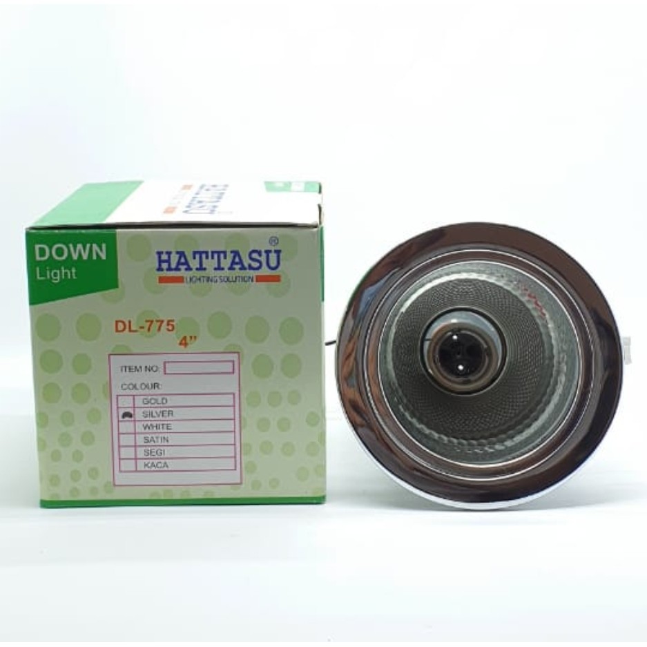 HTS DL-775 SILVER CHROME Down Light  4&quot; 2 Kaki (bisa distel) Fiting Rumah Lampu Led Reflector Bagus