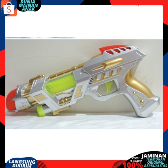 Mainan anak Pistol Lampu Disco Space Gun Music Light Tembakan Baterai Bersuara